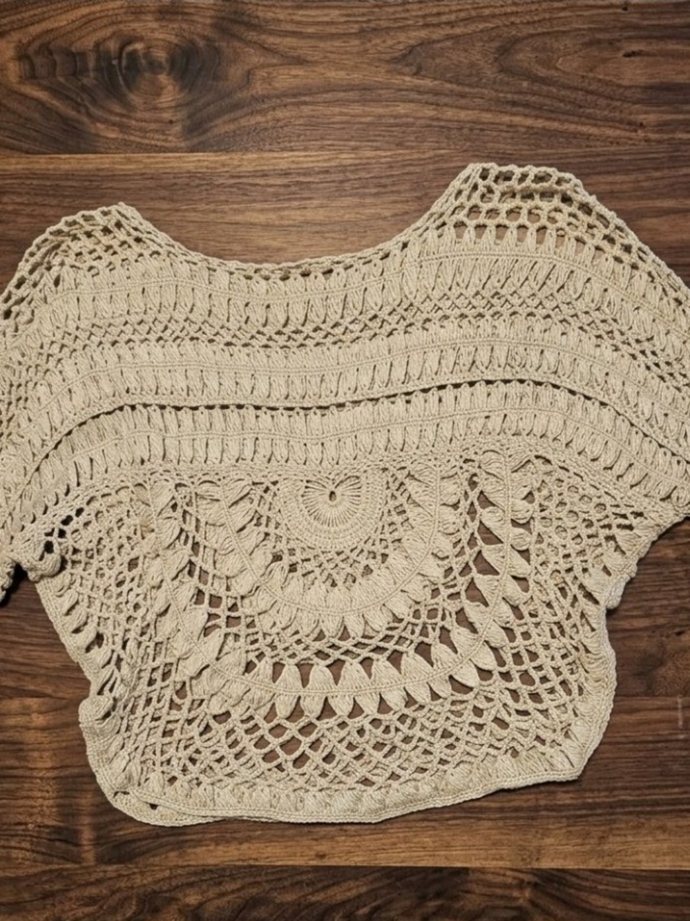 Beige Crochet Top from Willow & Clay